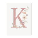 DecorBites™ Personalized Pink Floral Nursery Wall Art