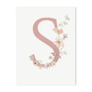 DecorBites™ Personalized Pink Floral Nursery Wall Art