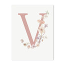 DecorBites™ Personalized Pink Floral Nursery Wall Art