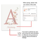 DecorBites™ Personalized Pink Floral Nursery Wall Art