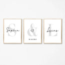 DecorBites™ Personalized Set of 3 Custom Name Wall Art