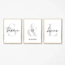 DecorBites™ Personalized Set of 3 Custom Name Wall Art