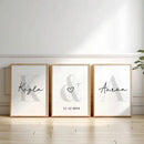 DecorBites™ Personalized Set of 3 Custom Name Wall Art