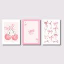 DecorBites™ Pink Bows Wall Art Set - 3 Pieces
