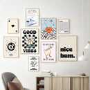 Modern ciao bella pink cartoon print canvas – bedroom wall art