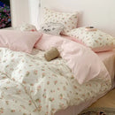 DecorBites™ Pink Floral Bedding Set - Queen Size
