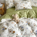 DecorBites™ Pink Floral Bedding Set - Queen Size