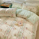 DecorBites™ Pink Floral Bedding Set - Queen Size
