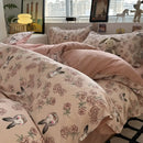 DecorBites™ Pink Floral Bedding Set - Queen Size