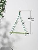 DecorBites™ Pink/Green Wooden Wall Shelf for Kids Room
