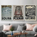 DecorBites™ Poland City Landmarks Canvas Wall Art