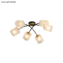 DecorBites™ Post Modern Brass Ceiling Light with Frosted Glass - 6/8-Light Flush Mount