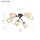 DecorBites™ Post Modern Brass Ceiling Light with Frosted Glass - 6/8-Light Flush Mount