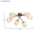 DecorBites™ Post Modern Brass Ceiling Light with Frosted Glass - 6/8-Light Flush Mount