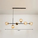 DecorBites™ Postmodern 6-Light Island Lamp with Glass Ball Shades for Dining Rooms