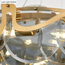 DecorBites™ Postmodern Circle Pendant Light: Glass Brass Restaurant Island Fixture