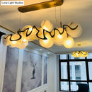 DecorBites™ Postmodern Circle Pendant Light: Glass Brass Restaurant Island Fixture