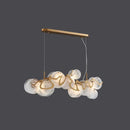DecorBites™ Postmodern Circle Pendant Light: Glass Brass Restaurant Island Fixture