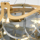 DecorBites™ Postmodern Circle Pendant Light: Glass Brass Restaurant Island Fixture