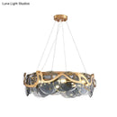 DecorBites™ Postmodern Circle Pendant Light: Glass Brass Restaurant Island Fixture