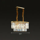 DecorBites™ Postmodern Clear Crystal Rod Pendant Light for Dining Room in Brass Finish
