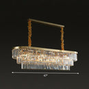 DecorBites™ Postmodern Clear Crystal Rod Pendant Light for Dining Room in Brass Finish