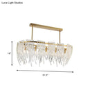 DecorBites™ Postmodern Crystal Island Pendant Light Gold - 5-Light Dining Room Down Lighting