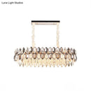 DecorBites™ Postmodern Crystal Suspension Island Light Fixture - Clear Oval Lamp for Dining Room (12 Bulbs)