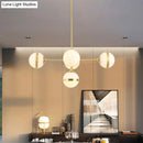 DecorBites™ Postmodern Gold Branch Pendant Light with White Ball Glass - 3/5-Light Suspension Lamp Kit
