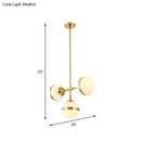 DecorBites™ Postmodern Gold Branch Pendant Light with White Ball Glass - 3/5-Light Suspension Lamp Kit