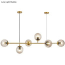 DecorBites™ Postmodern Gold Island Pendant with Glass Shades- Set of 6
