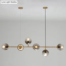 DecorBites™ Postmodern Gold Island Pendant with Glass Shades- Set of 6