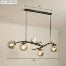 DecorBites™ Postmodern Island Lamp Tree Branch Hanging Light with Glass Shades and Bird Deco – 4-Bulb Design