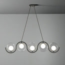 Modern brass glass shade hanging lamp for kitchen island