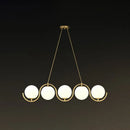 Modern brass glass shade hanging lamp for kitchen island