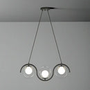 Modern brass glass shade hanging lamp for kitchen island