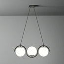 Modern brass glass shade hanging lamp for kitchen island