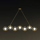 Modern brass glass shade hanging lamp for kitchen island