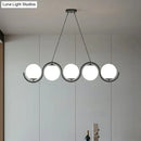 Modern brass glass shade hanging lamp for kitchen island