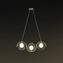 Modern brass glass shade hanging lamp for kitchen island