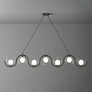 Modern brass glass shade hanging lamp for kitchen island