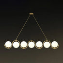 Modern brass glass shade hanging lamp for kitchen island