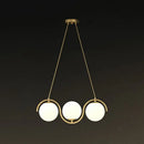 Modern brass glass shade hanging lamp for kitchen island