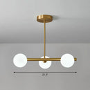 Postmodern brass linear island lamp dining room glass pendant light