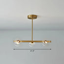 Postmodern brass linear island lamp dining room glass pendant light