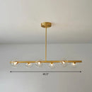Postmodern brass linear island lamp dining room glass pendant light