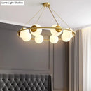 DecorBites™ Postmodern Metal Chandelier with Frosted Glass Shades - 6/8 Lights, Brass Finish