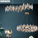 DecorBites™ Postmodern Smoke Grey Glass Leaf Suspension Lamp – Gold Restaurant Island Light