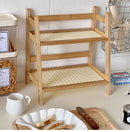 DecorBites™ Rattan 2-Tier Desktop Organizer Shelf