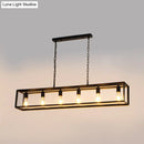 DecorBites™ Rectangle Island Pendant: Black/Brass, Classic Metal, 5/6 Bulbs - Perfect for Dining Room Ceiling Lighting